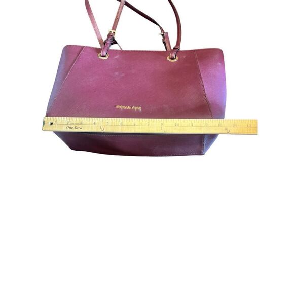 Michael Kors Walsh maroon Merlot structured multifunctional tote bag career - Picture 10 of 13